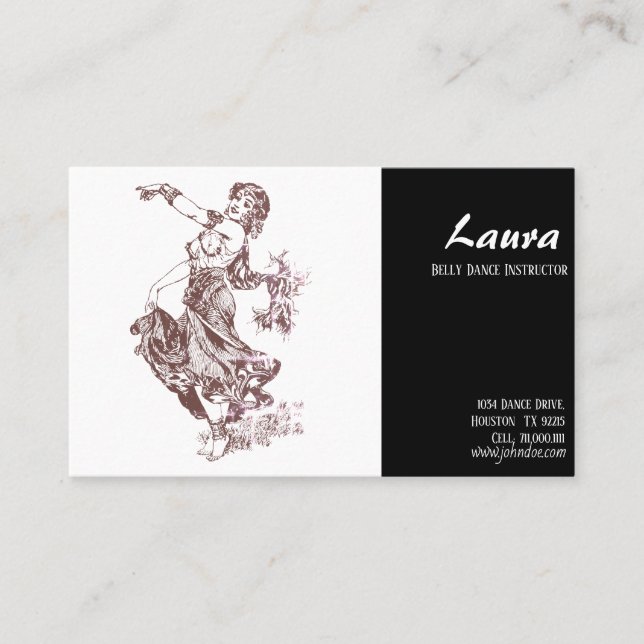 Belly Dance Instructor Business Card (Front)
