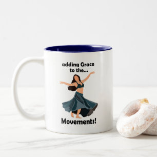 Belly Dancer Adding Grace To Movements Dance Party Two-Tone Coffee Mug