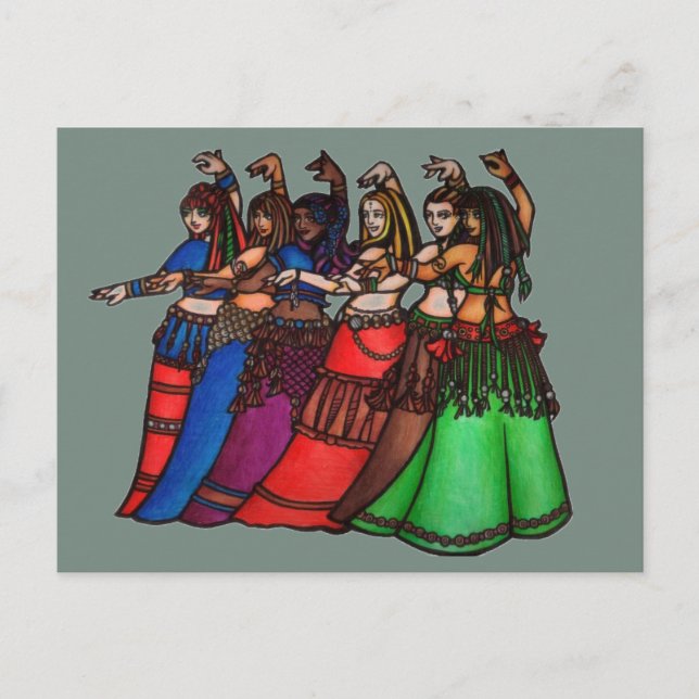Belly Dancer art Holiday Postcard (Front)
