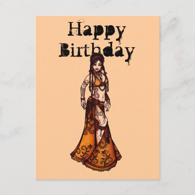 Belly Dancer Birthday Cards (Front)