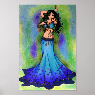 Belly Dancer Birthday Cards Poster