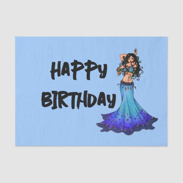 Belly Dancer Birthday Cards Tissue Paper (Front)