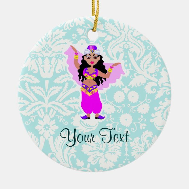 Belly Dancer; Cute Ceramic Ornament (Front)