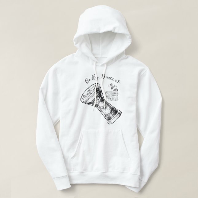 Belly Dancer Darbuka Drum Basic Hooded Sweatshirt (Design Front)