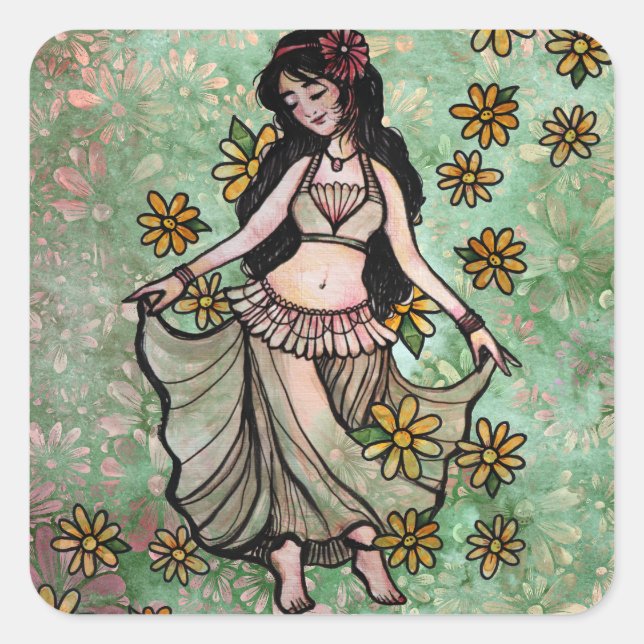 Belly Dancer Goddess                               Square Sticker (Front)