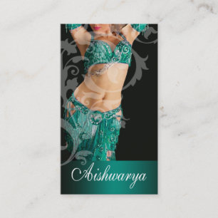 Belly Dancer III, Bollywood Hindi Fashion (teal) Business Card