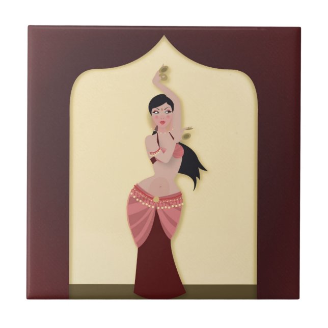 Belly Dancer Middle Eastern dancer Tile (Front)