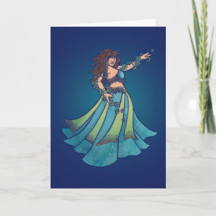 Belly Dancer Ruby Teal Art Card