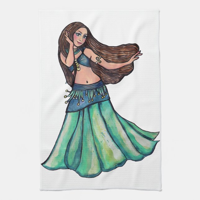 Belly Dancer                                       Tea Towel (Vertical)