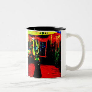 Belly Dancer with Fire Two-Tone Coffee Mug