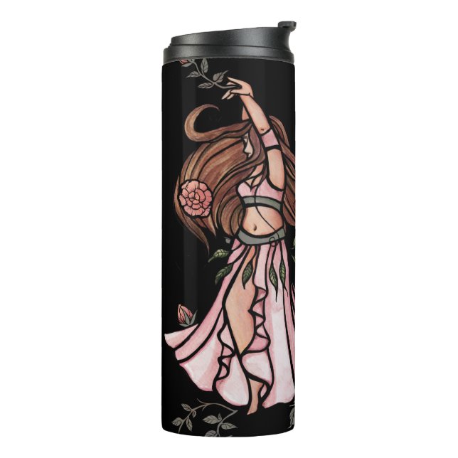Belly Dancers Roses Pink Mauve Rose Belly Dance    Thermal Tumbler (Rotated Left)