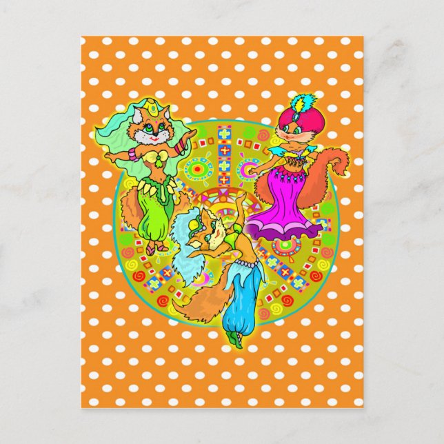 Belly Dancing Cats Postcard (Front)