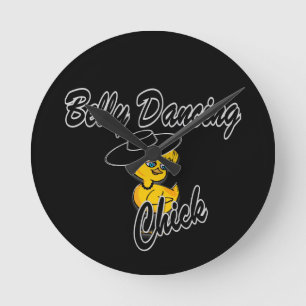 Belly Dancing Chick #4 Round Clock