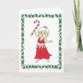 Belly Dancing Mrs. Claus Holiday Card