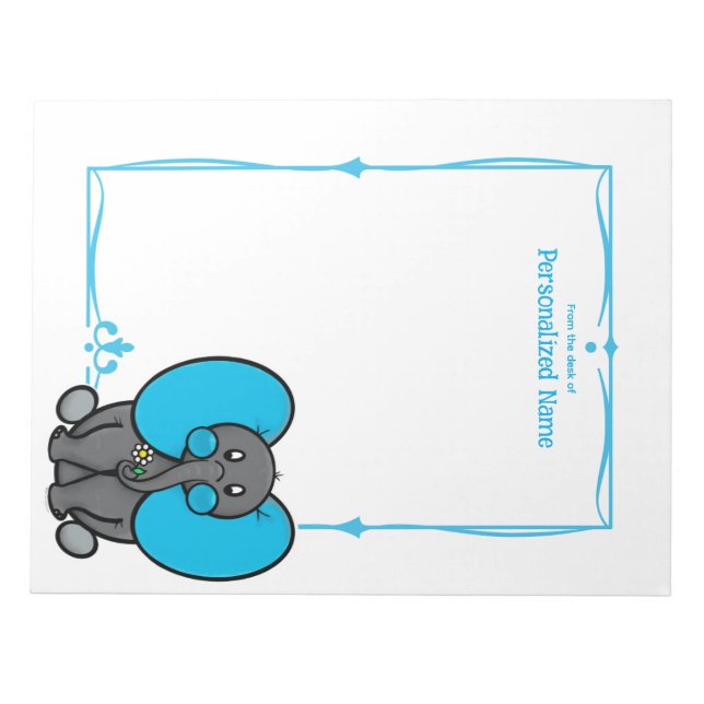 Belly Phant Blue Unlined  Notepad (Front)