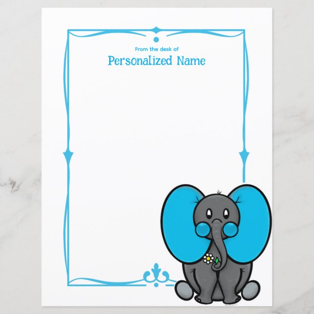 Belly Phant Blue Unlined Paper Sheet (Front)
