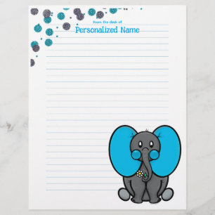 Belly Phant Dots Lined Custom Letterhead