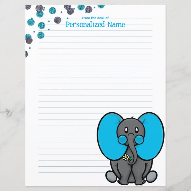 Belly Phant Dots Lined Paper Sheet (Front)