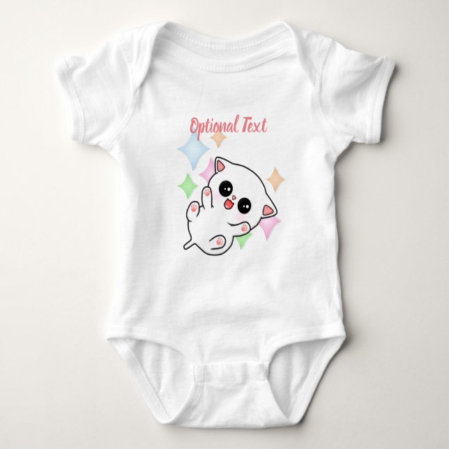 Belly Rub Time Kitten Baby Bodysuit (Front)