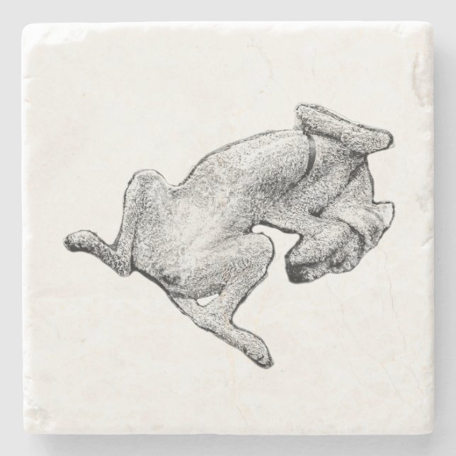 Belly-Up Bliss – Artistic Dog Coaster (Front)