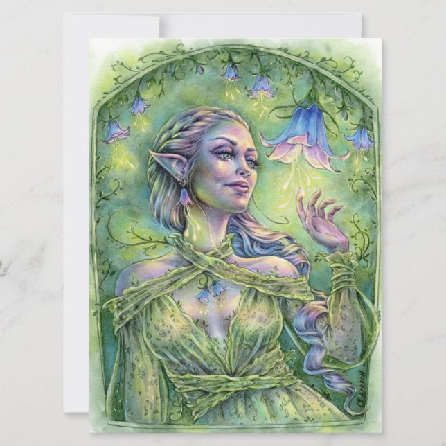 Bellz Art Card Fae Elf Magic Fantasy Forest Flower (Front)