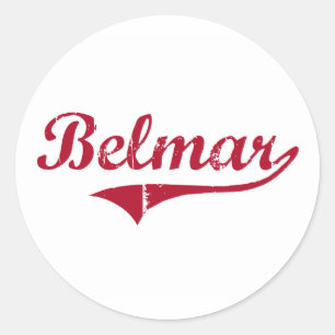 Belmar New Jersey Classic Design Round Sticker