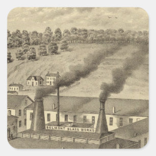 Belmont Glass Works, Bellaire, Ohio Square Sticker