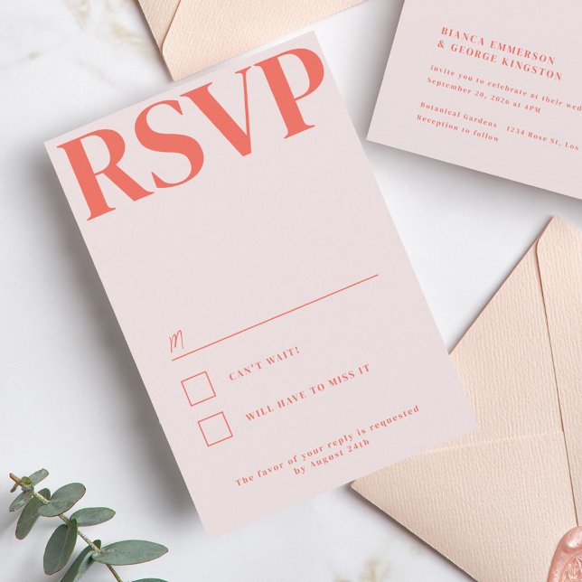 Belmont Typography Wedding RSVP Card (Creator Uploaded)