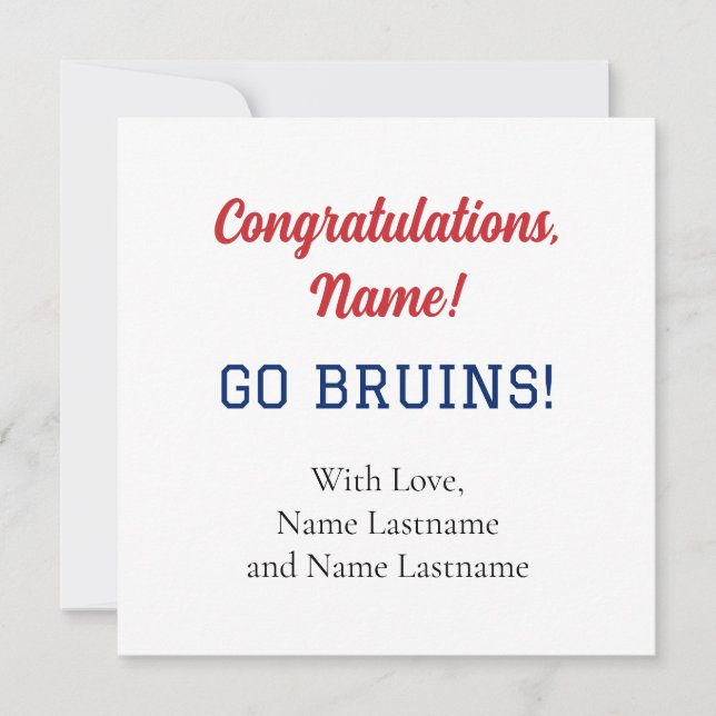 Belmont University (Go Bruins!) Gift Card (Front)