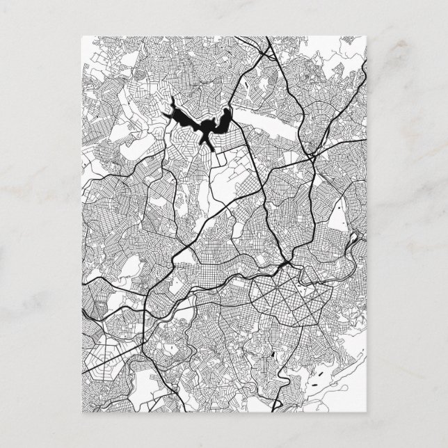 Belo Horizonte Brazil Map Postcard (Front)
