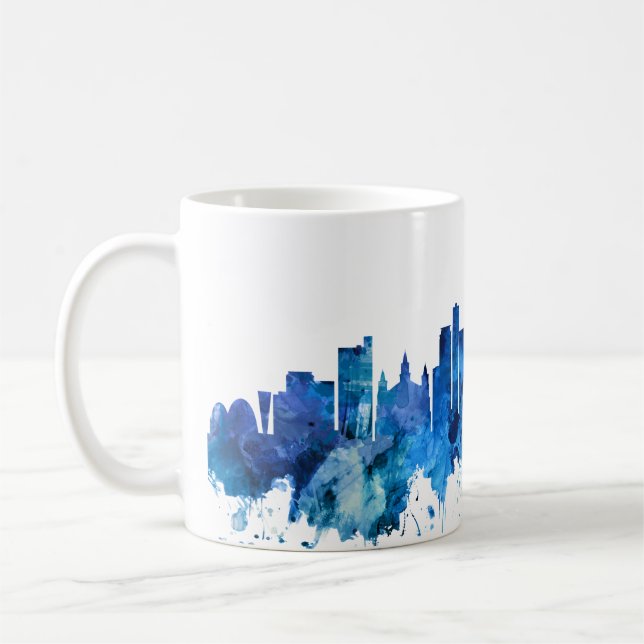 Belo Horizonte Brazil Skyline Blue Coffee Mug (Left)