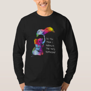 Belong In The Mens Bathroom Rainbow Trans Pride T-Shirt