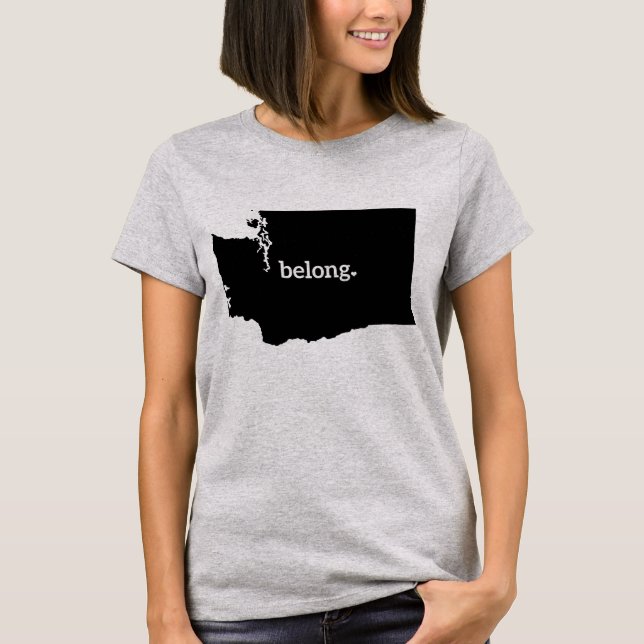 Belong Washington State Map T-Shirt (Front)