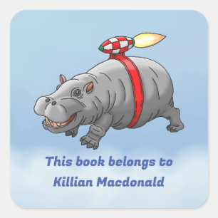 Belongs to the Rocket Hippo Square Sticker