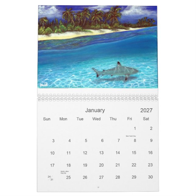 Belote Ocean Art Calendat Calendar (Jan 2027)