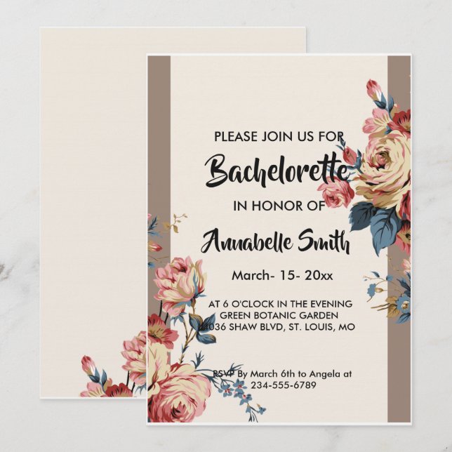 beloved bachelor invitation (Front/Back)