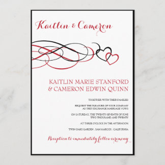 Beloved (Black & Red) Wedding Invitations