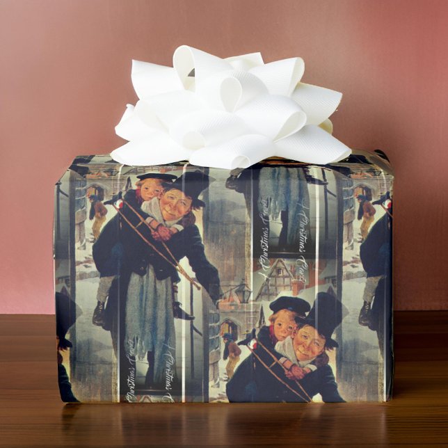 Beloved Christmas Carol Tiny Tim Bob Cratchit Wrapping Paper (Creator Uploaded)