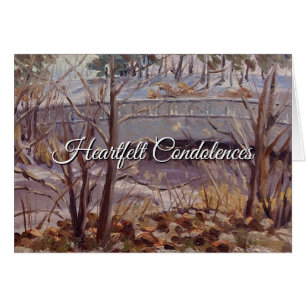 Beloved Departed Snowy Bridge Sympathy Card