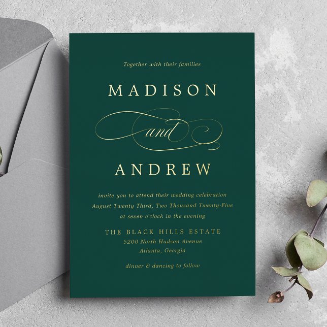 Beloved Emerald Green and Gold Calligraphy Wedding (Creator Uploaded)