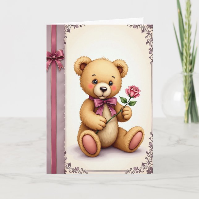 Beloved Fathers Day Plush Card (Front)