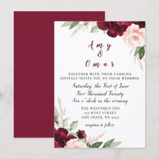 beloved floral wedding invite
