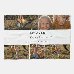 Beloved Mama Mom Happy Mother's Day Photo Collage Tea Towel