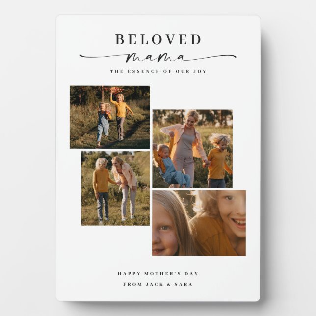 Beloved Mama Mum Happy Mother's Day Photo Collage Plaque (Front)