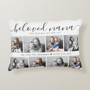 Beloved Nana Grandma Custom Family Photo Keepsake Decorative Cushion