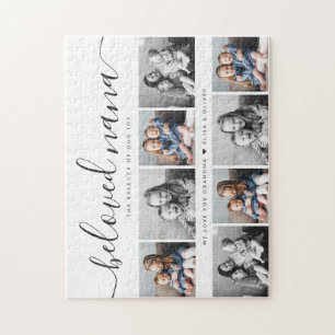 Beloved Nana Grandma Custom Family Photo Keepsake Jigsaw Puzzle