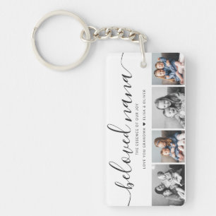 Beloved Nana Grandma Custom Family Photo Keepsake Key Ring