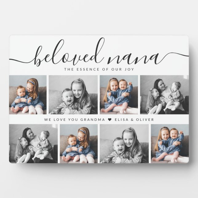 Beloved Nana Grandma Custom Family Photo Keepsake Plaque (Front)