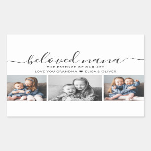 Beloved Nana Grandma Custom Family Photo Keepsake Rectangular Sticker
