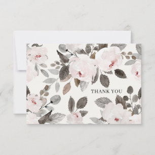 Beloved Pink Roses Thank You Card